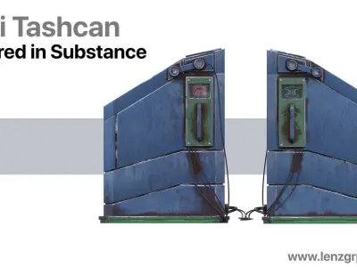 Scifi Trashcan Low-poly 3D model