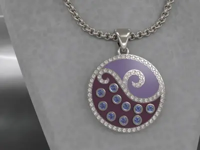 Pendant With Diamonds 3D print model