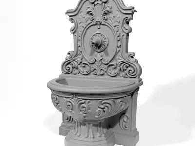 Classic wall fountain 3D print model