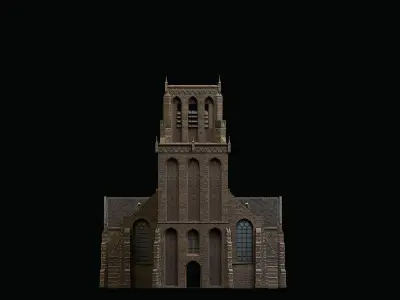 Medieval Church Low-poly 3D model