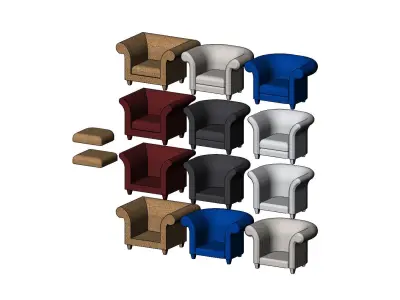 Miniature armchair mockups props N02 3D print model