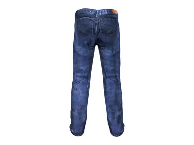 Straight Cut Regular Denims or Pants Low-poly 3D model