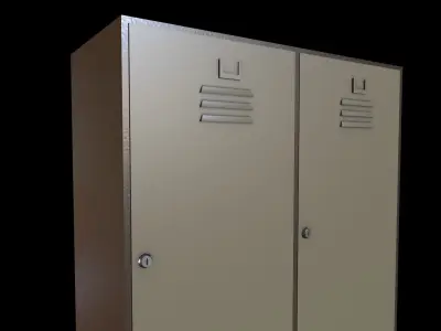 Locker with two doors Low-poly 3D model