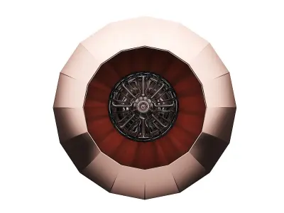 Ceiling Lamp with Copper Shade 01 3D model
