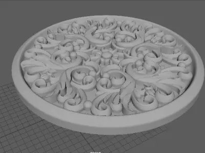rosette ornately carved plate 3D model buy