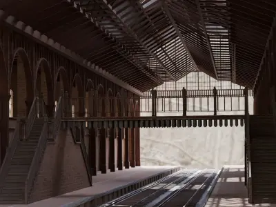 railway station Free 3D model