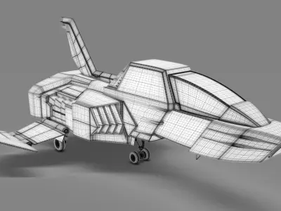 FF-X7 Core Fighter Low-poly 3D model