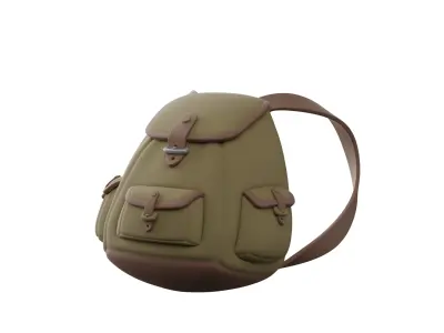 backpack Low-poly 3D model 8