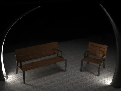 Grass Street Light 3D model