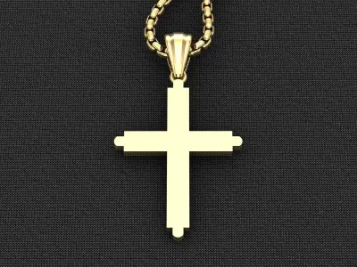 High Cross Pendant Light Gold 18K 3CP065 3D model