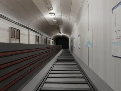 Subway Station  Low-poly 3D model