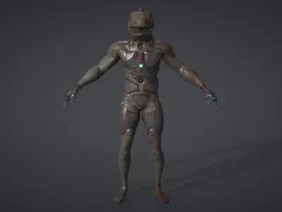 Sci-fi Lizard Zombie Low-poly 3D model