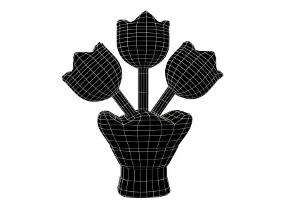 Flower Bouquet Icon v1 003 Low-poly 3D model