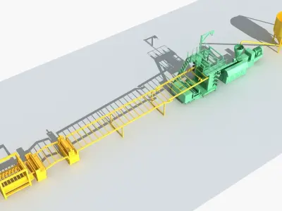 Industrial Equipment 6-Floor Production Line 3D model