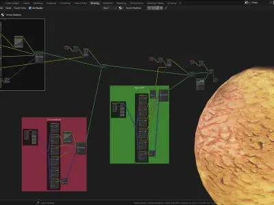 3D Tudor Wild West Desert Terrain Geometry Node 3D model