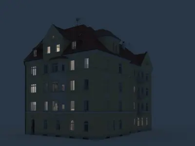 Residential City Building - Corner - 22 - Bowfront 3D model