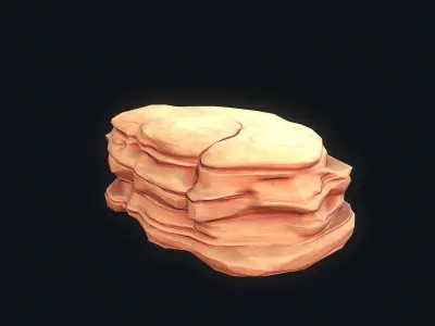 Stylized Desert Rock 5 Low-poly 3D model Low-poly 3D model