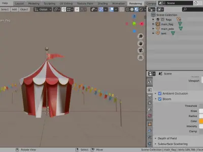 Circus Tent  Low-poly 3D model