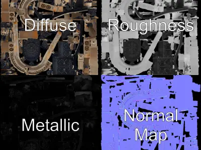 Gothic Arched Door Model Pack Low-poly 3D model