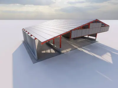 Warehouse-Warehouse Building 3D model 10