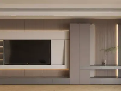 TV background wall 3D model purchase