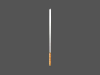 Barbecue Steel Needle v1 001 Low-poly 3D model
