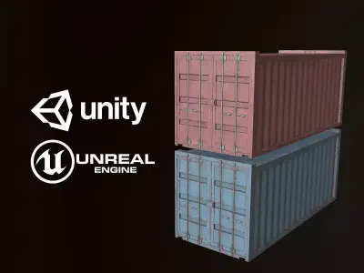 Shipping Container - PBR Game Ready Low-poly 3D model