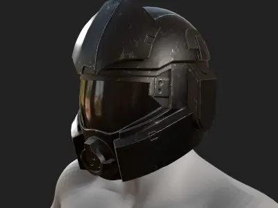 Helmet scifi military combat futuristic technology  fantasy  Low-poly 3D model