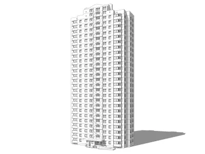 Soviet Serial Panel House 3D model