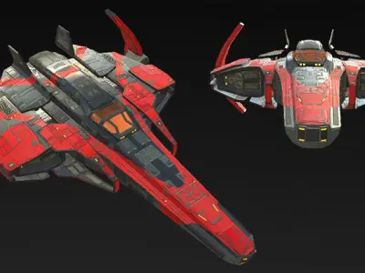 Spaceship Fighter Low-poly 3D model
