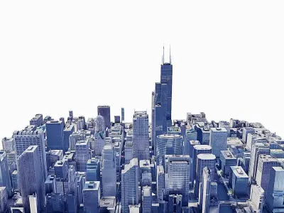 Willis Tower - building Low-poly 3D model