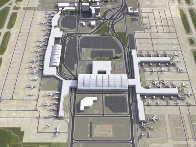 Xian - Airport - XIY Low-poly 3D model