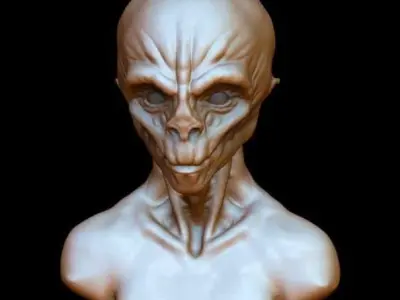 Grey Alien Bust 3D Model 3D model