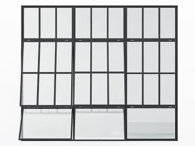 Aluminium window 17 3D model