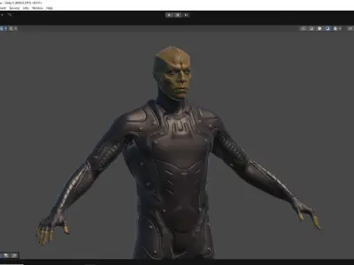 Alien Reptiloid  Low-poly 3D model