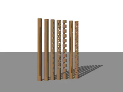 3D Bamboo Bollard Lights 3D model