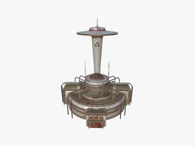 SciFi Facility D10 Abandoned - Sci Fi Exterior Design Low-poly 3D model