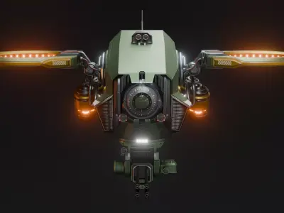 BT-119 Tactical Sci-Fi Drone  Game-Ready 3D Model Low-poly 3D model