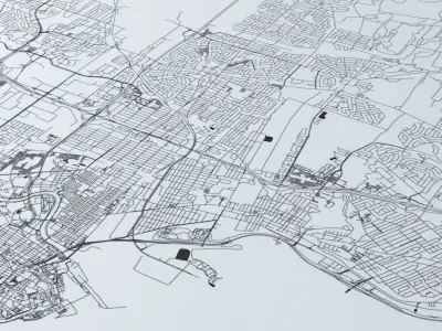 Quebec City Road Network and Streets 3D model