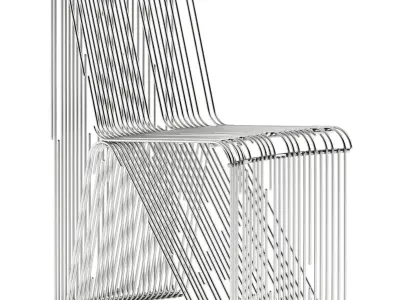THRIM Piano Table by Tonelli and Glitch Chair by Nama Home 3D model