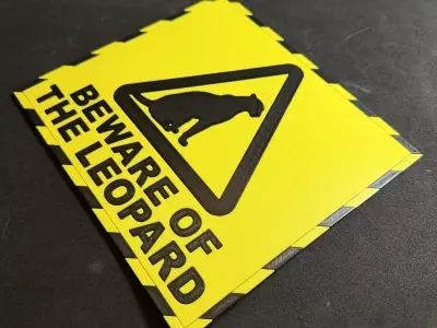 HHGttG Beware of the Leopard Sign 3D print model