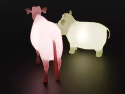 Indirect lighting for Holstein cows 3D model