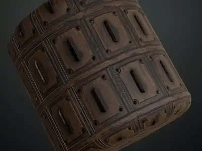 Medieval Riveted Wood Panels PBR Seamless Texture