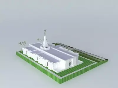 LDS., Temple Suva Fiji. Templo Mormon, 91st.Operating Temple. Free 3D model