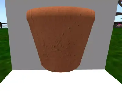 flowerpot two wooden bowls with light in middle 3D model