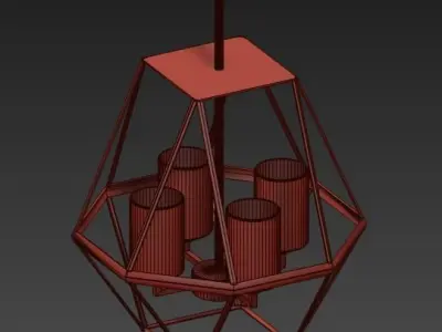 RH Whitley Chandelier Round Bronze 3D model