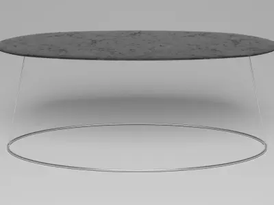 MarbleRoundMinimalisticTable coffee table with marble top Free 3D model