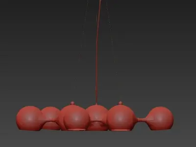 Chemical Light Chandelier 9 Black 3D model