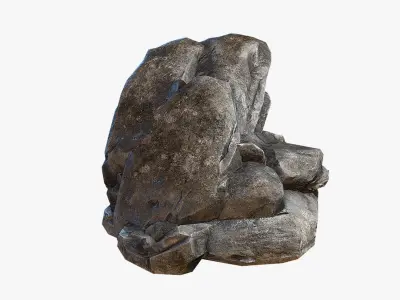 Sea Rock 1 PBR Low-poly 3D model