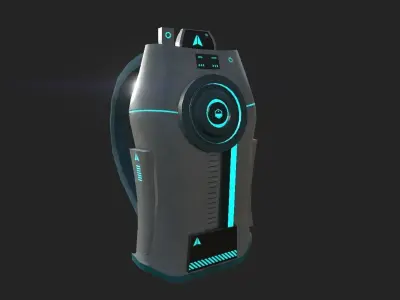 Sci-Fi Backpack 02 - Character Design Fiction Low-poly 3D model